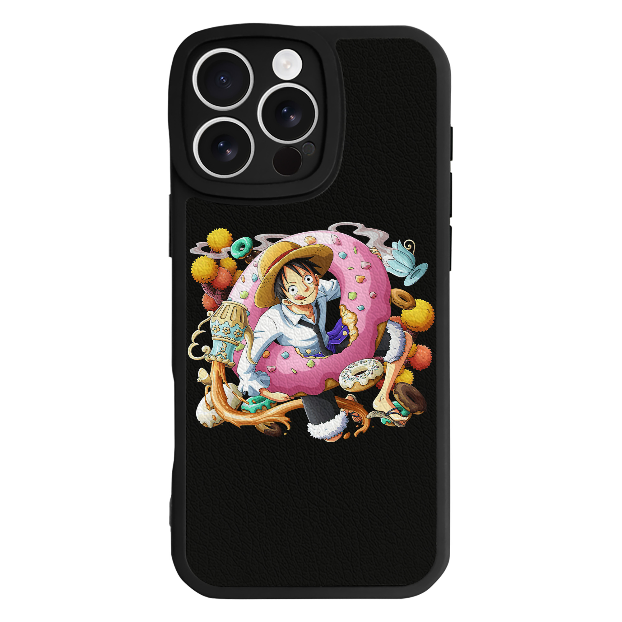 （画像用） ワンピース モンキー・D・ルフィ ONE PIECE Monkey D. Luffy 【iPhone 16シリーズ対応】シリコンスマホケース（レザー調） 材質：シリコン